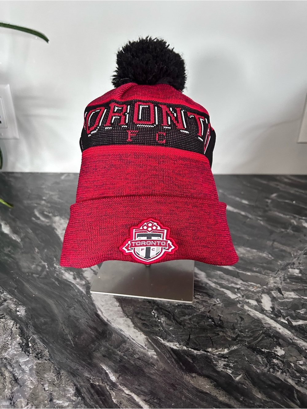 Toronto FC Knit Red Pom Cuffed Toque Hat